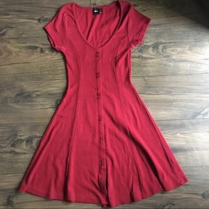 ASOS Ribbed red A-line skater dress 👗